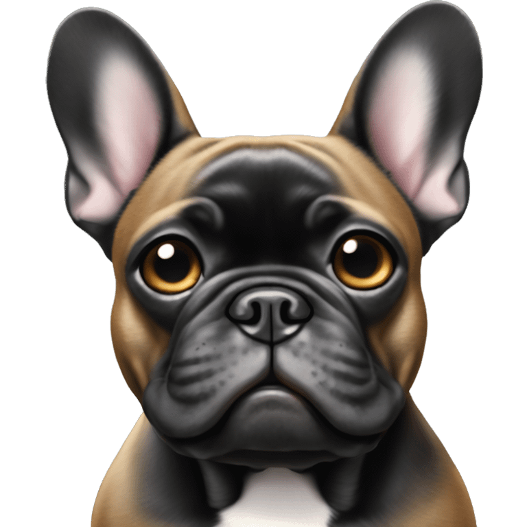 black french bulldog with floppy ears  emoji