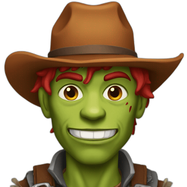 Cowboy half "orc with red hair" emoji