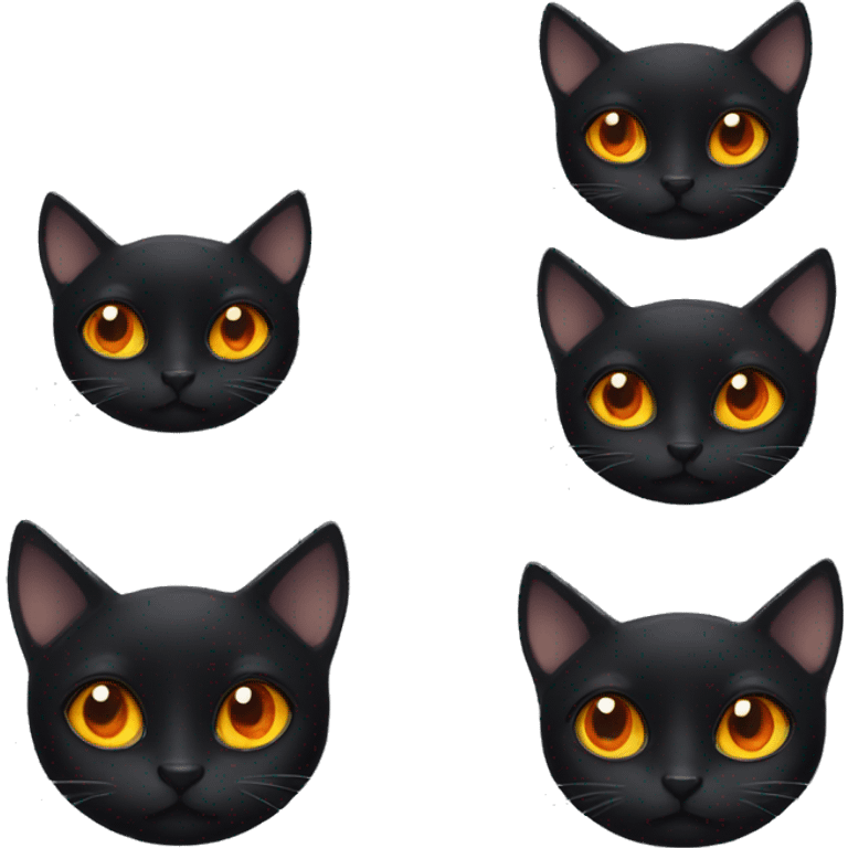 Black cat with orange eyes  emoji