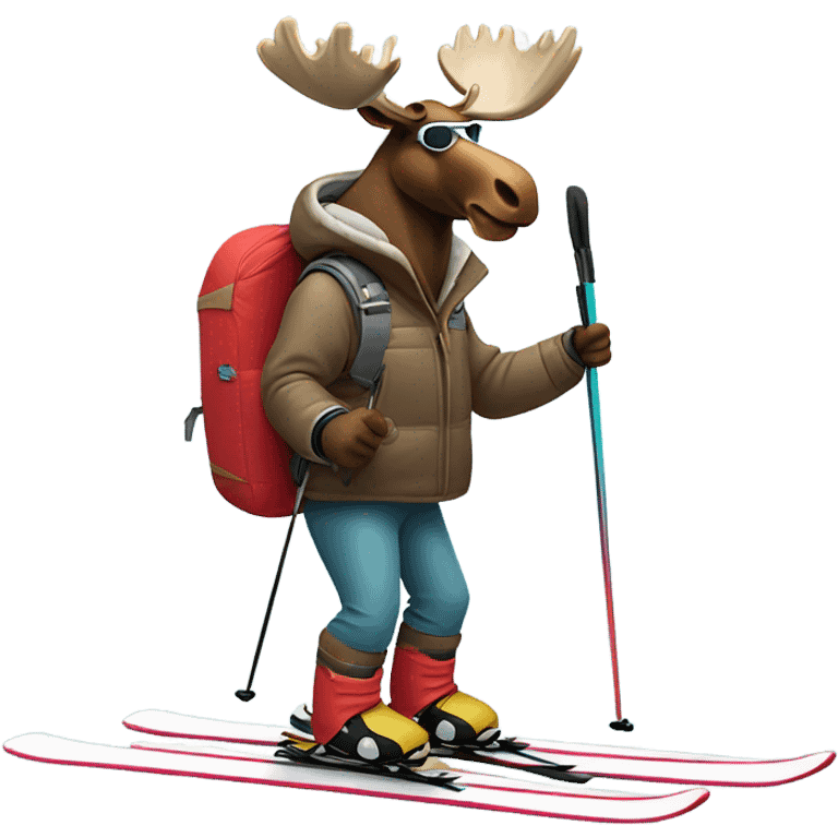 moose skiing emoji