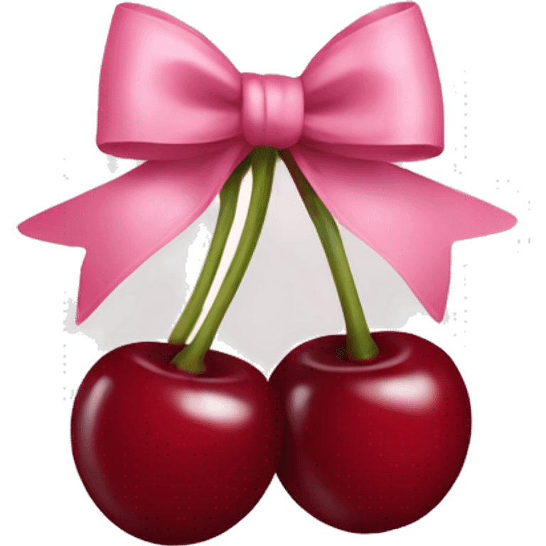 Cherries with light pink bow emoji