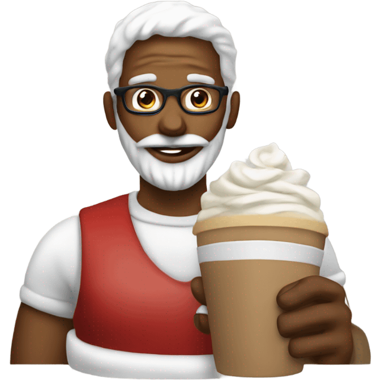 Santa but he is a woke trans barista emoji