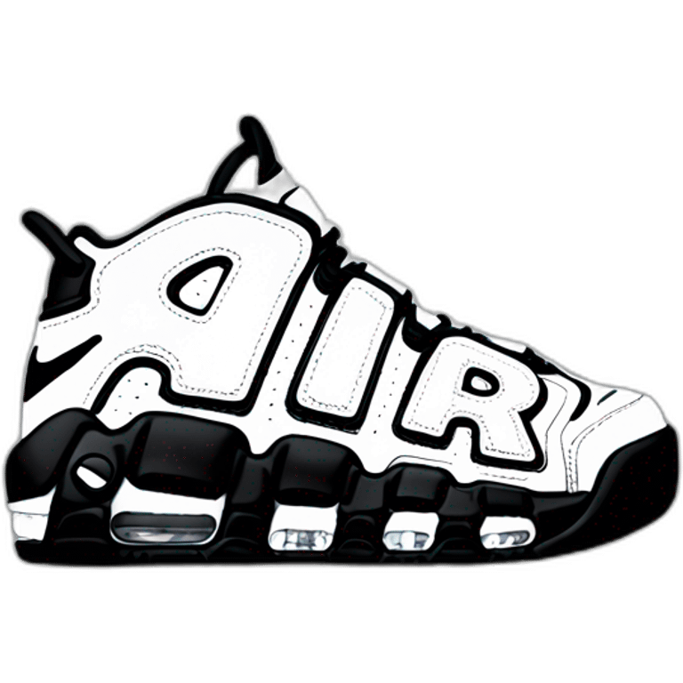 Nike air more uptempo blanche et noir  emoji