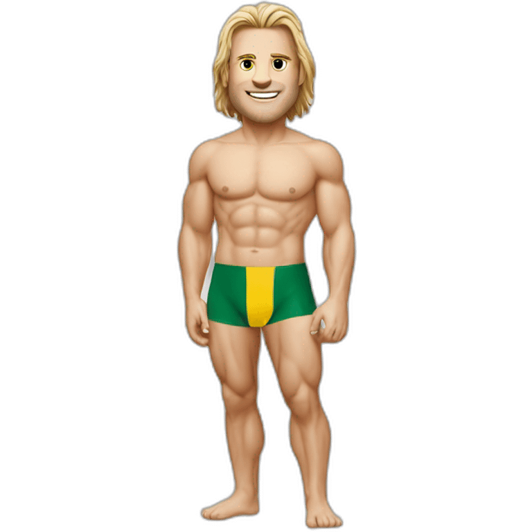 Faf de klerk in a South African flag Speedo emoji