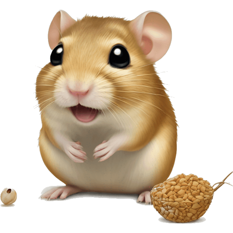 Gerbil and seed emoji