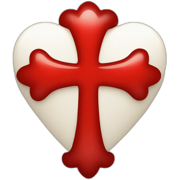 Coeur rouge avec une croix rouge au dessus emoji