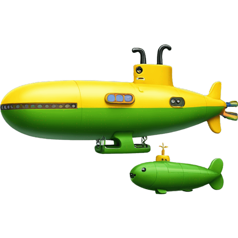 yellow submarine with green torpedo emoji