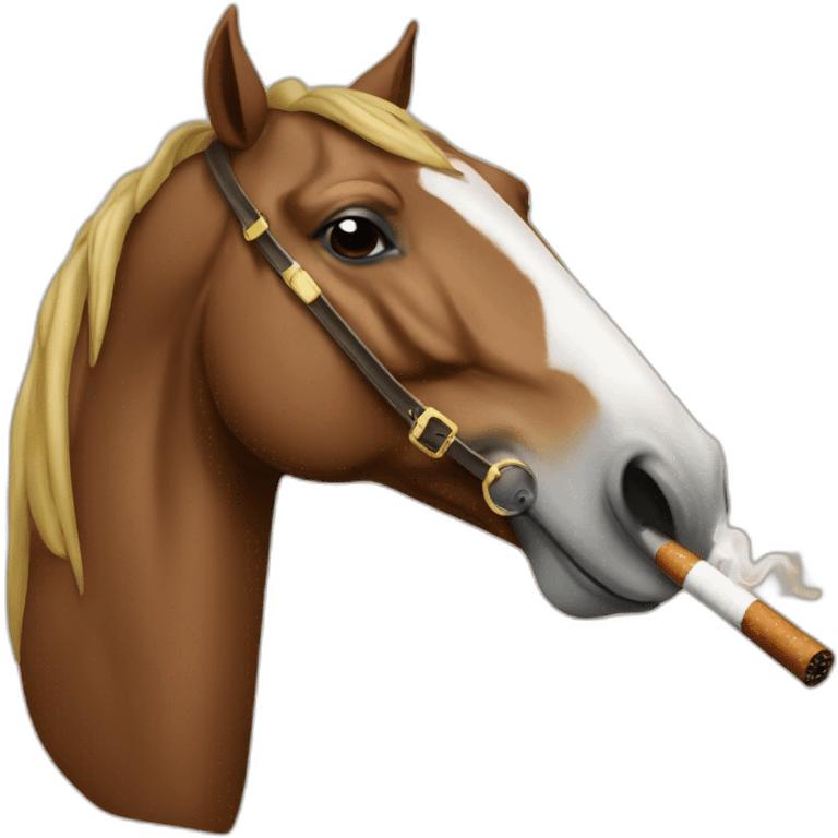 a horse smoking a cigarrete emoji