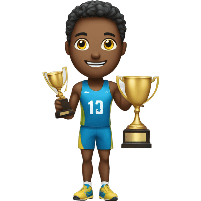 athlete with winner trophy emoji