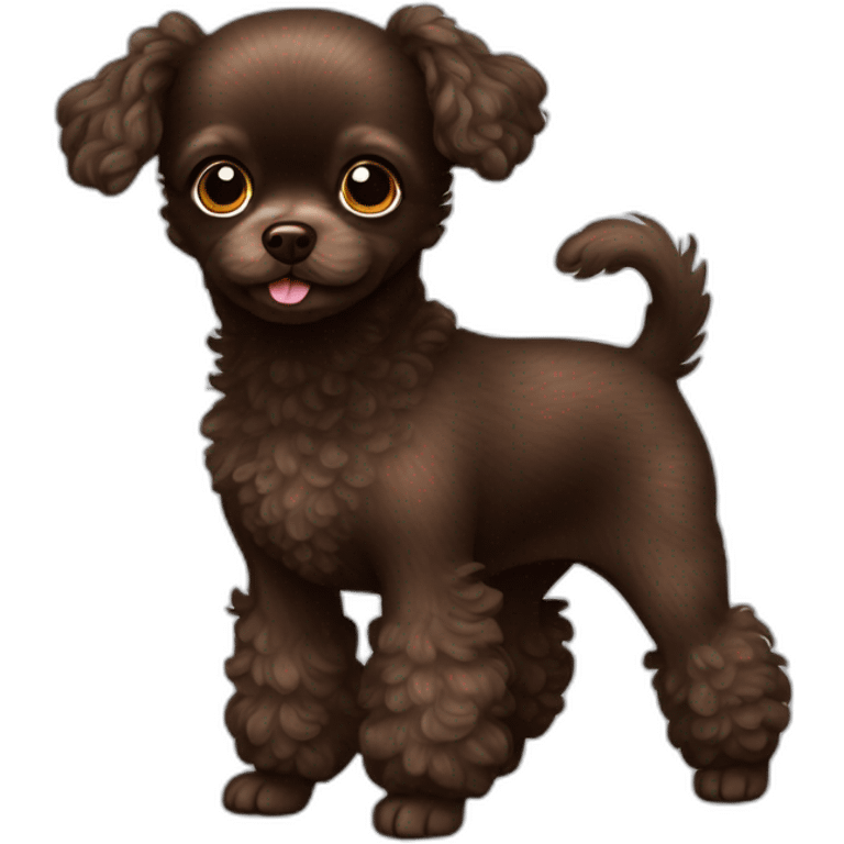 dark brown toy poodle chihuahua dog emoji