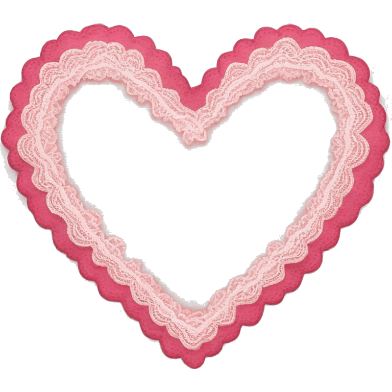 Pink heart with lace  emoji