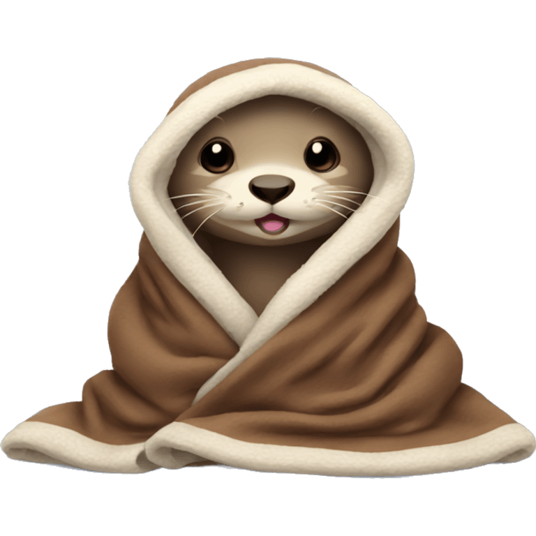 otter cozy in blanket emoji