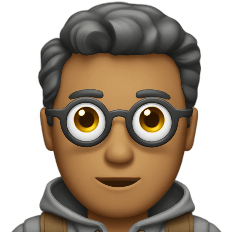 Hombre con una camara emoji