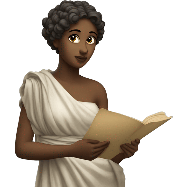 Sappho holds a scroll in her hand emoji