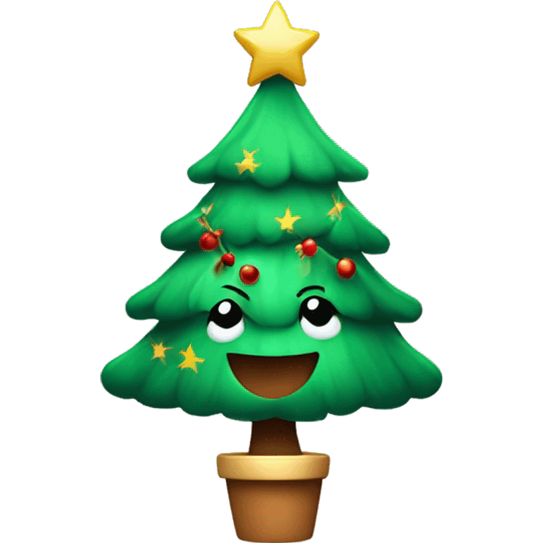 Cute Christmans tree dancing emoji