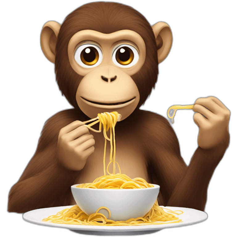 monkey eating spaghettis emoji