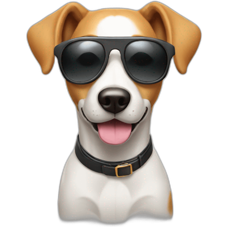 Smart dog with sun glasses emoji