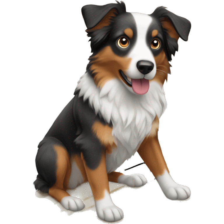 Australian Shepard on a surfboard  emoji