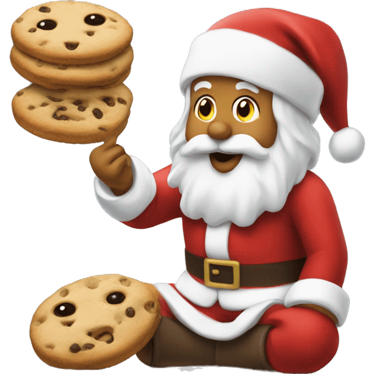 Santa eating cookies emoji