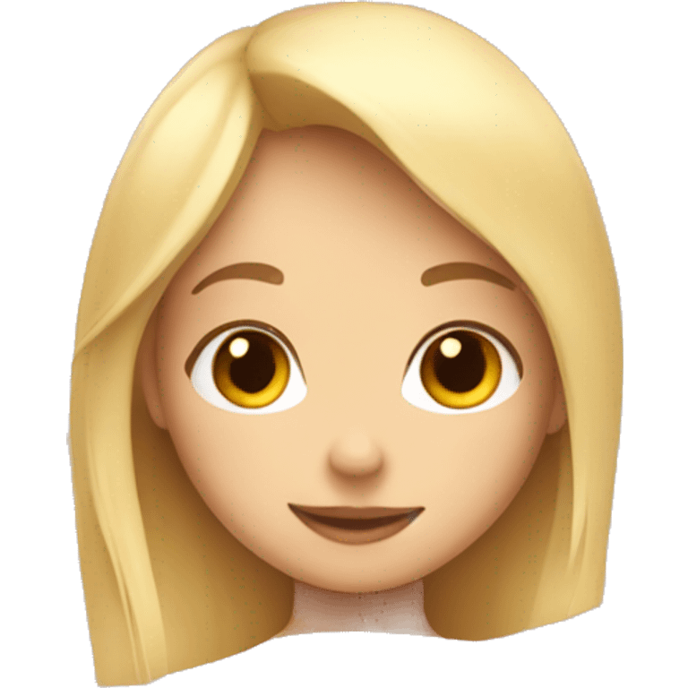 girl with blond hair surrounded by hearts emoji