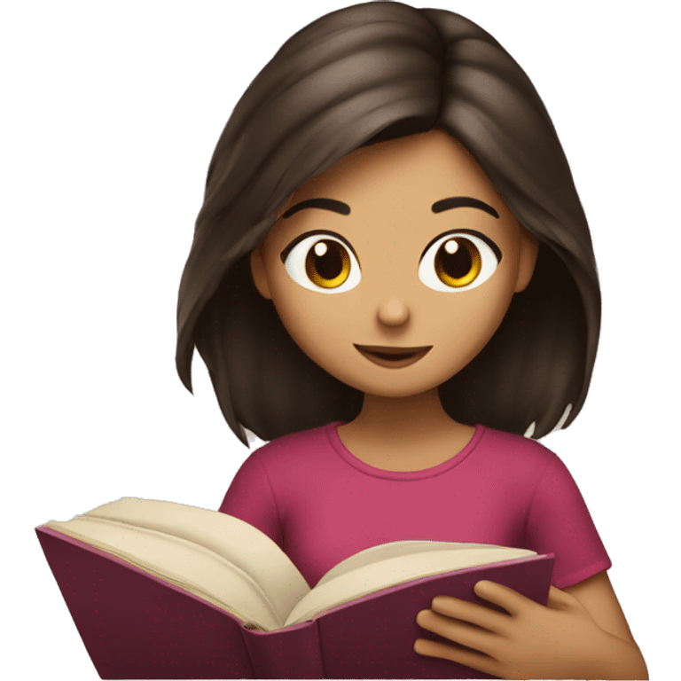 Brunette Girl reading  emoji