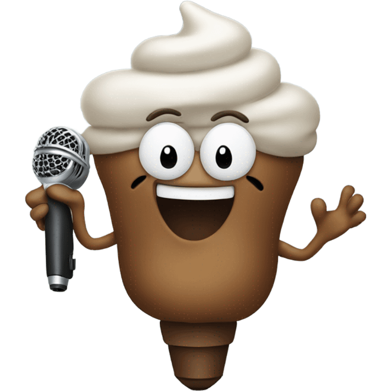 Poop with a microphone  emoji