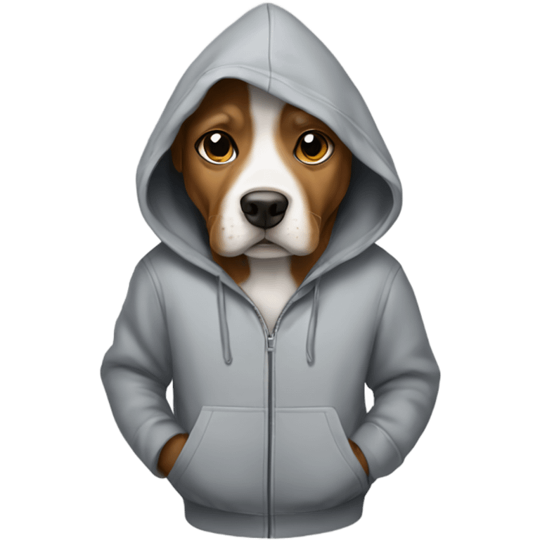 Dog wearing a hoodie emoji