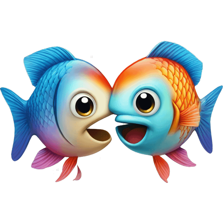 Two fish love each other  emoji