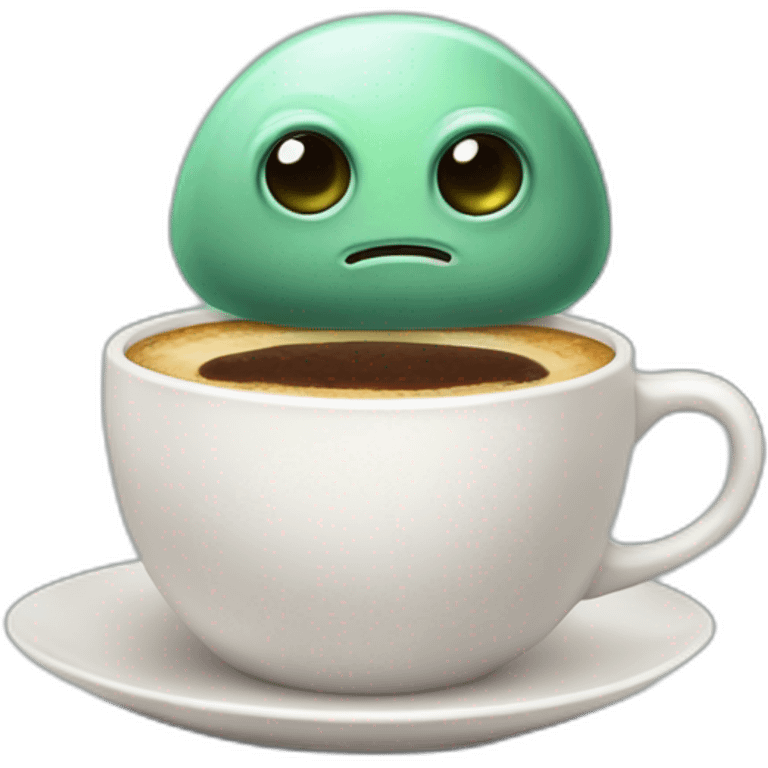 Extraterrestre tomando cafe emoji