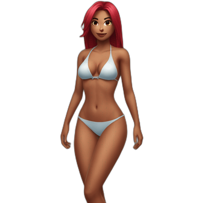 Katarina posing legs and ass in transparent bikini sfw emoji