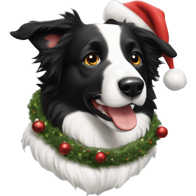 Border collie Christmas  emoji