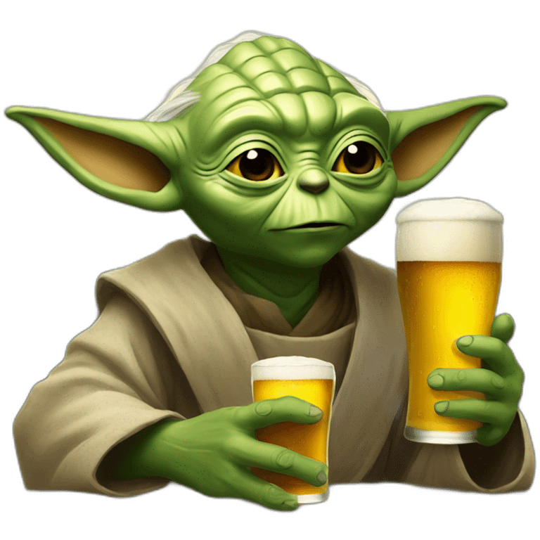 Yoda with beer emoji