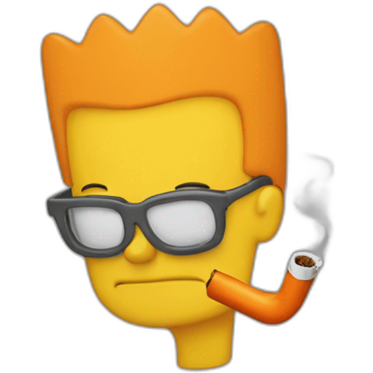 Bart Simson orange tee smoking  emoji