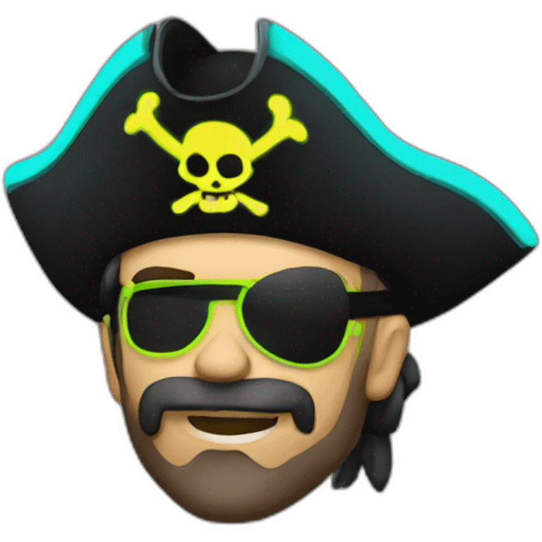 Neon pirate emoji