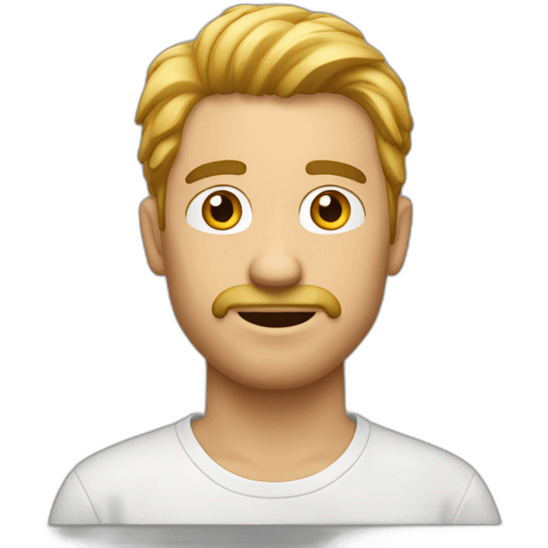 hombre blanco, pelo rapado, casual emoji