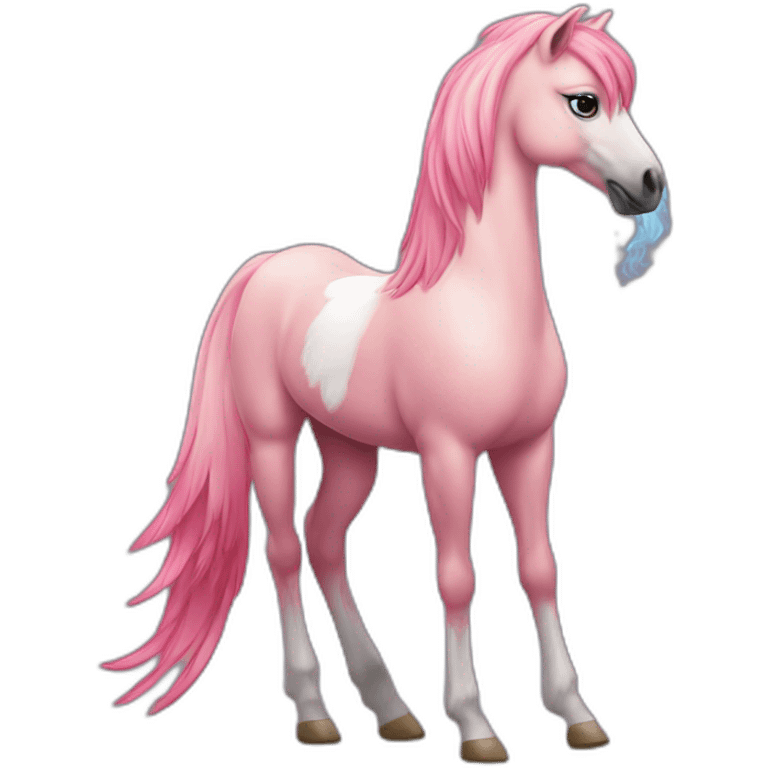 flamant-rose poney qui fume emoji