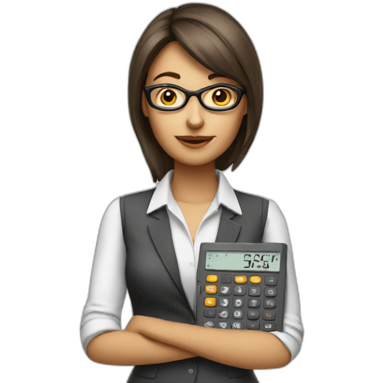 accounting woman with calculator emoji