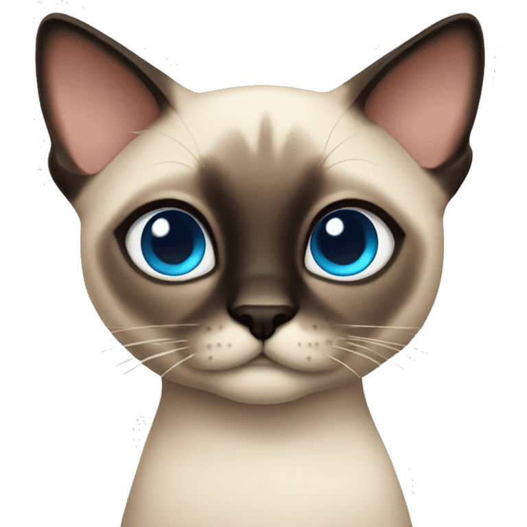 Cross eyed cute Siamese cat emoji