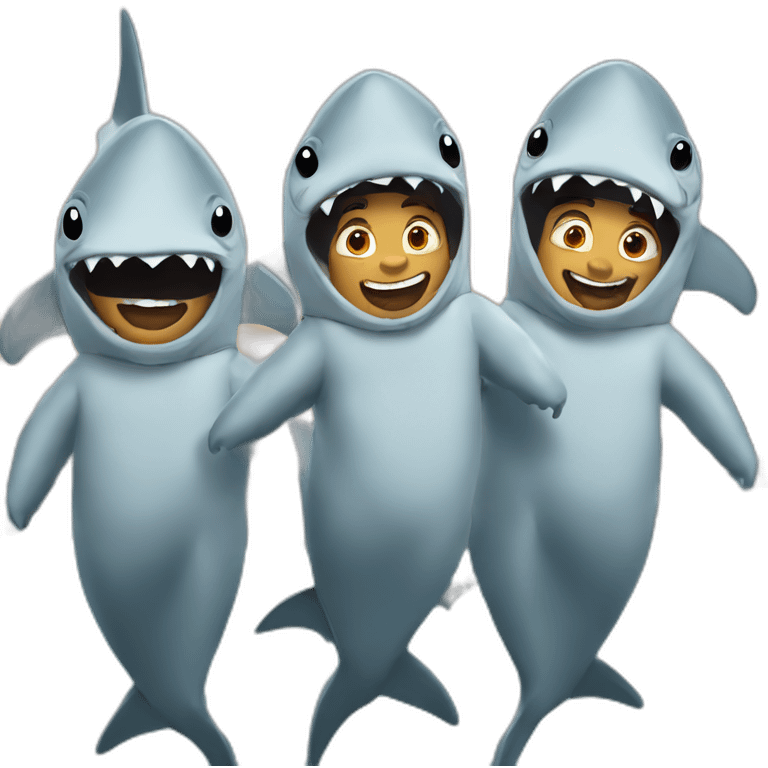 3 guys in a shark costume emoji