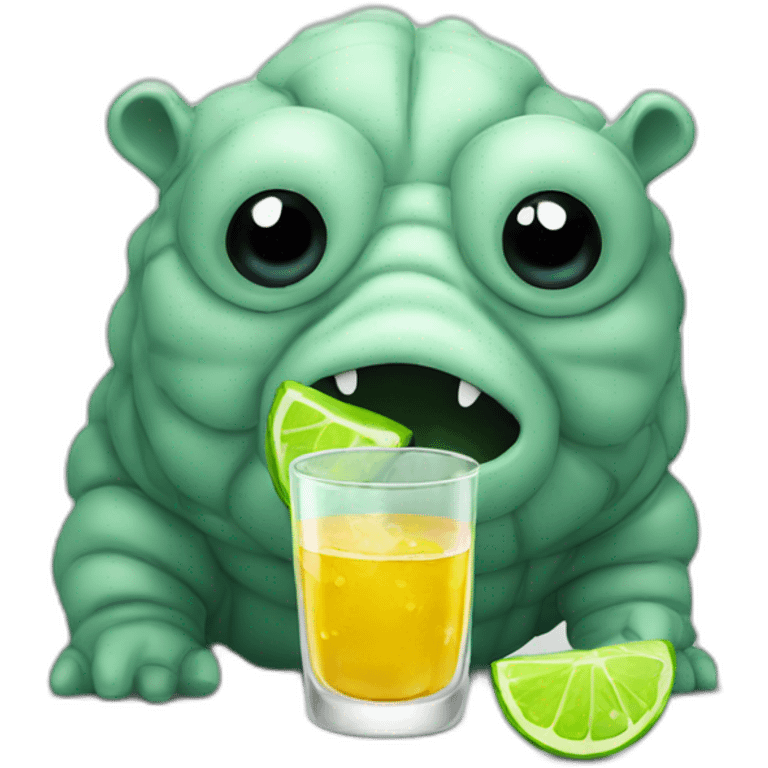 tardigrade drinking shots of tequila emoji