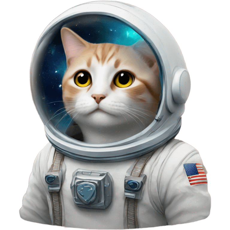 A cute cat in space emoji