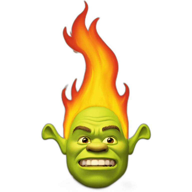 Shrek on fire emoji