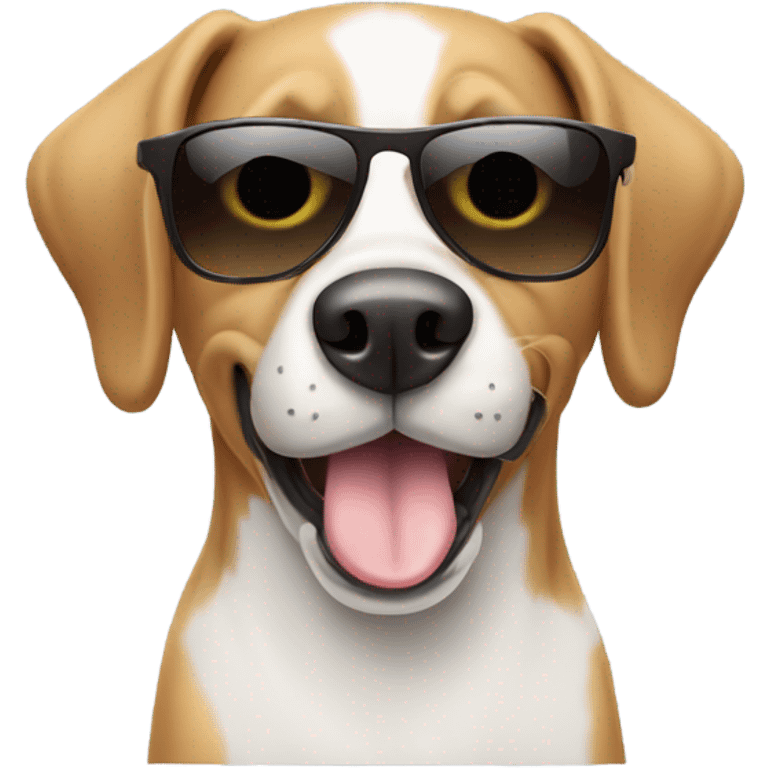 A dog eating sun glasses  emoji