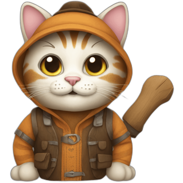 cat wearing woodpacker costume emoji