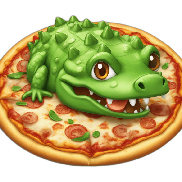 Crocodile mange pizza emoji