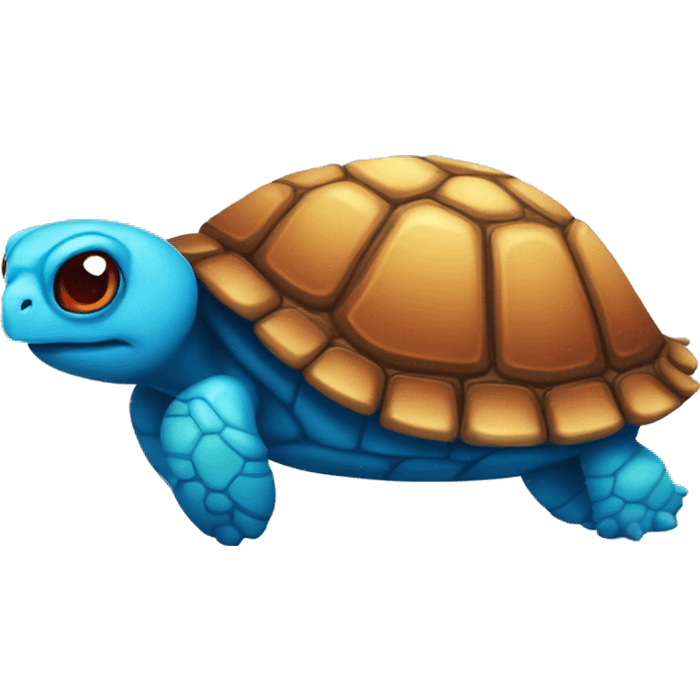 tortuga roja con lunares azules y ojos amarillos emoji