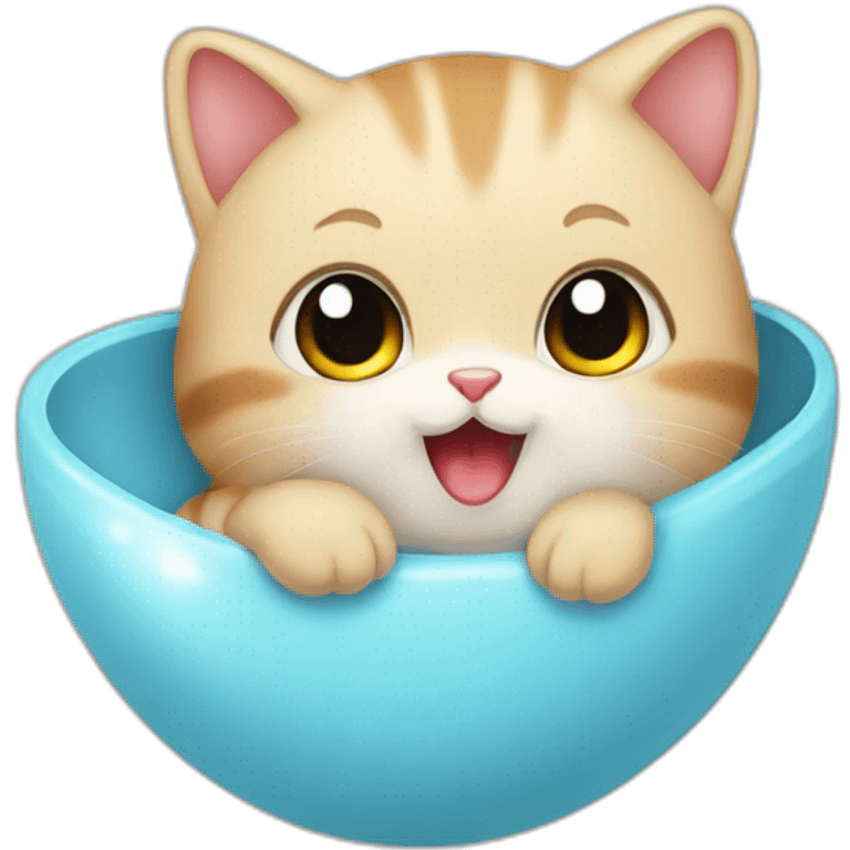 Un bébé chat avec un cœur dans les mains emoji