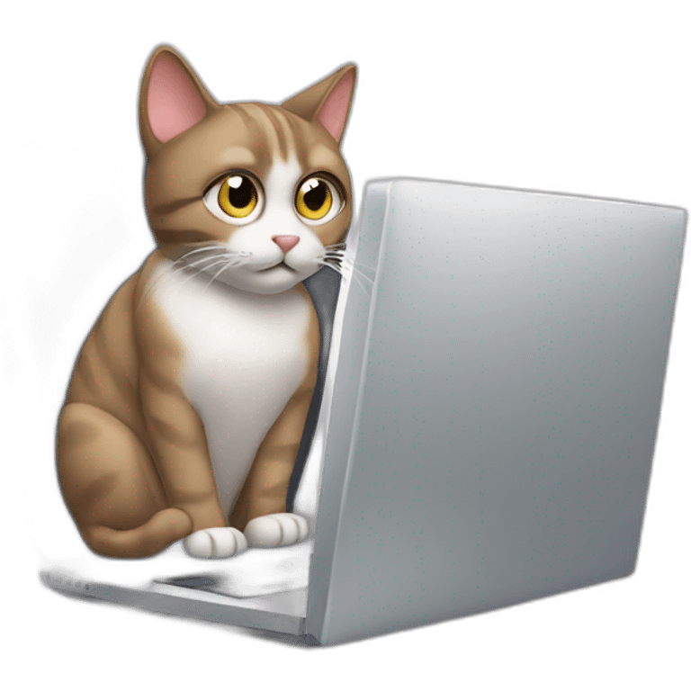 cat sitting at a computer emoji