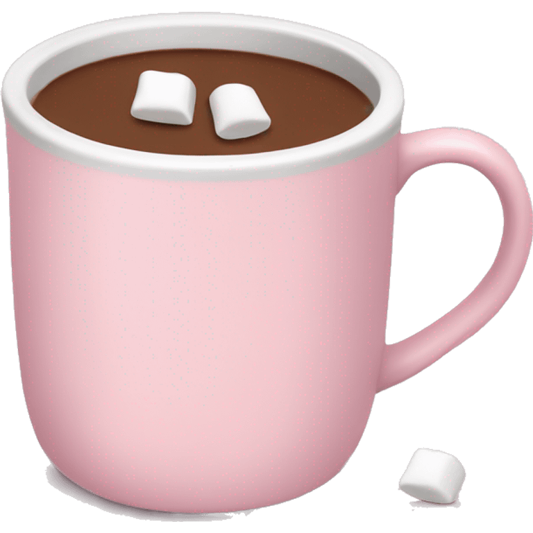 Light Pink mug of hot chocolate with marshmallows  emoji