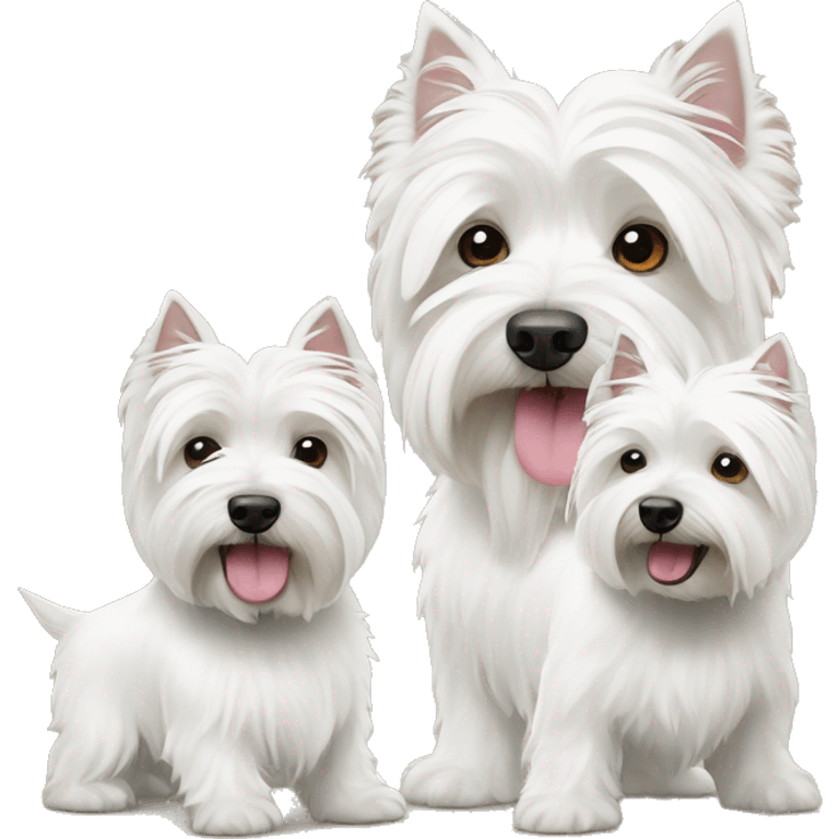 two west highland white terriers of different sizes emoji